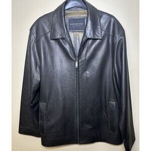 Vintage Andrew Marc New York Leather Bomber Jacket Mens Medium